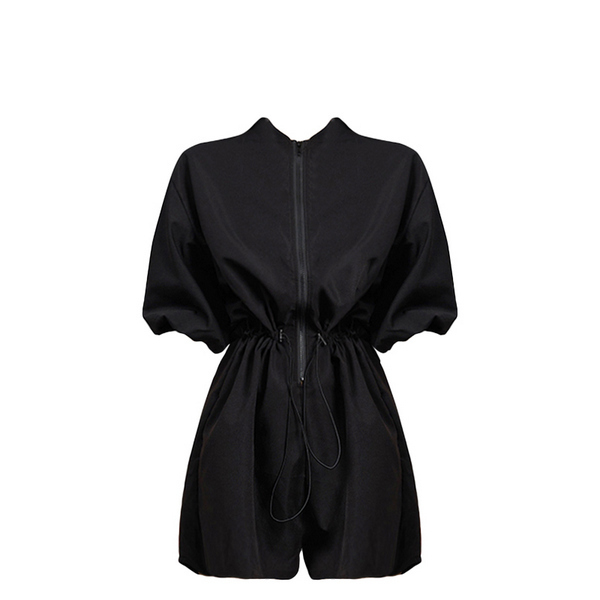 Hot selling bud sleeve zipper jumpsuit (black size S-L) (please contact customer service to confirm the delivery size after placing the order)