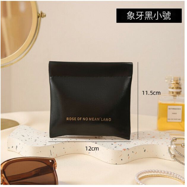 Hot Selling Portable Cosmetic Bag Coin Bag [Ivory Black [Small Size] Specifications [Automatic Closing]