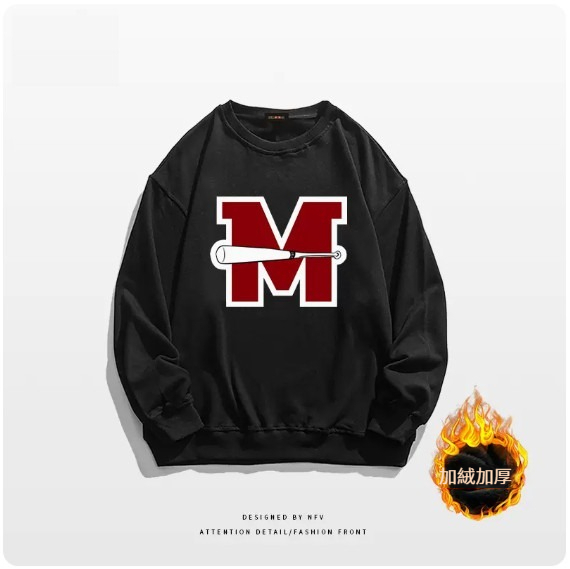 爆款圓領衛衣【M-3XL】【黑色-加絨加厚】(下單後聯絡客服確認發貨尺碼) 