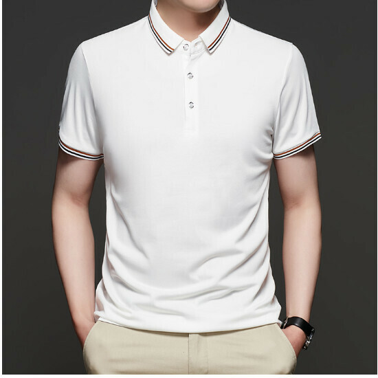 新款翻領短袖t恤【103款白色】尺碼【165/M-190/4XL】【下單後聯絡客服確認發貨尺碼】