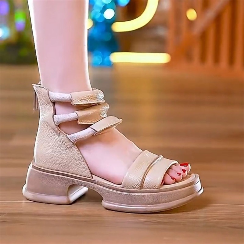Hot selling Roman sandals (beige size 35-40) (please contact customer service to confirm the delivery size after placing the order)