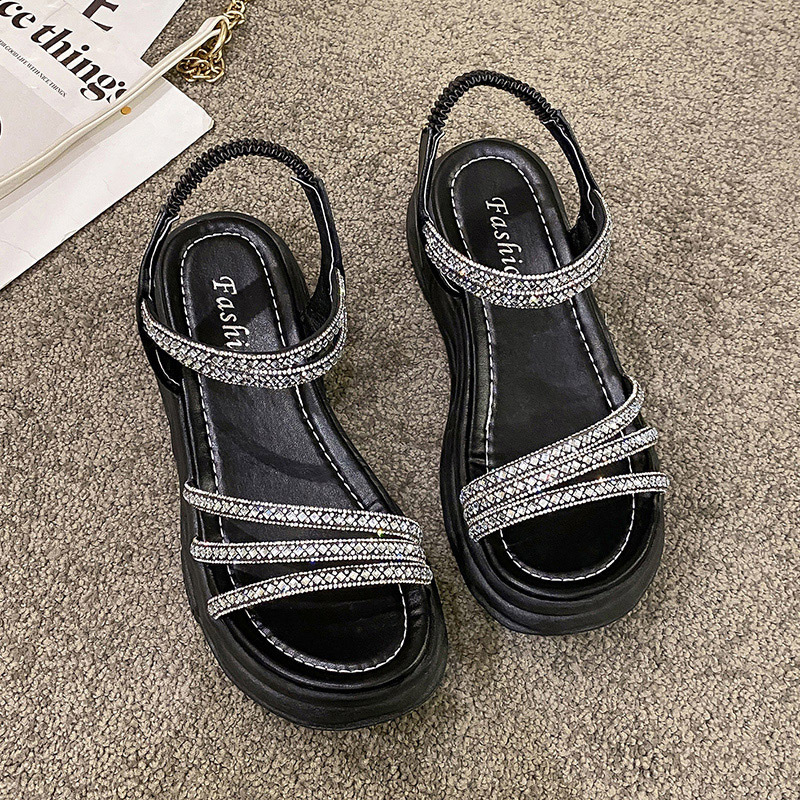 Hot selling thick-soled sandals (black size 35-40) (please contact customer service to confirm the delivery size after placing the order)