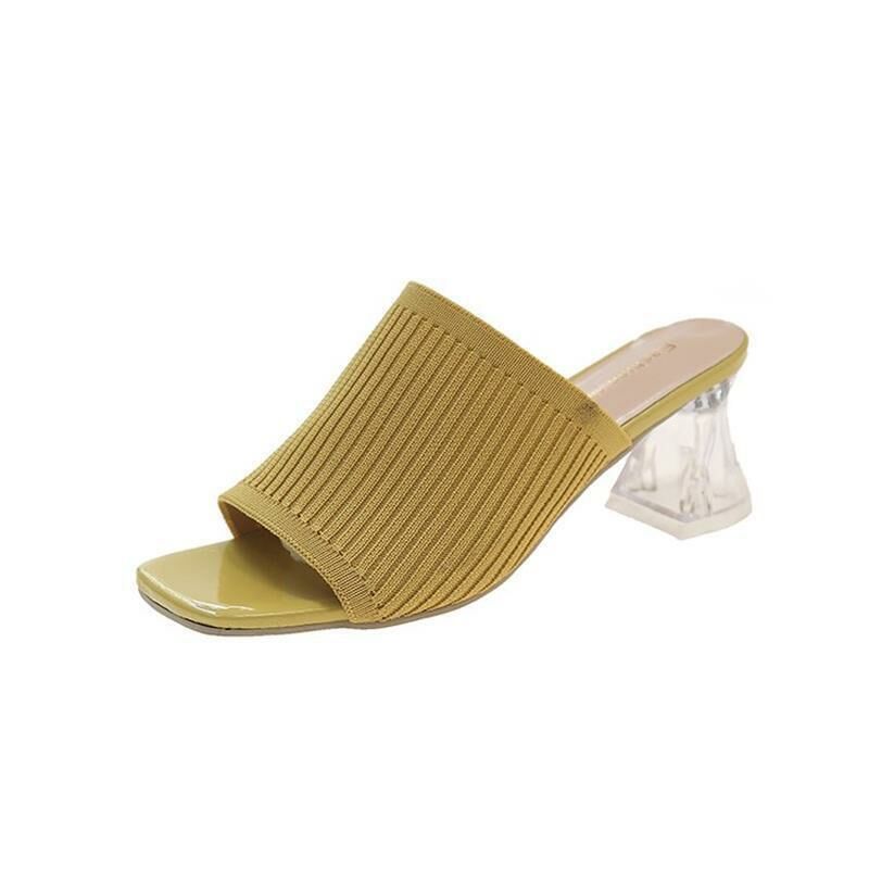 Hot selling knitted sandals (yellow size 35-40) (please contact customer service to confirm the delivery size after placing the order)