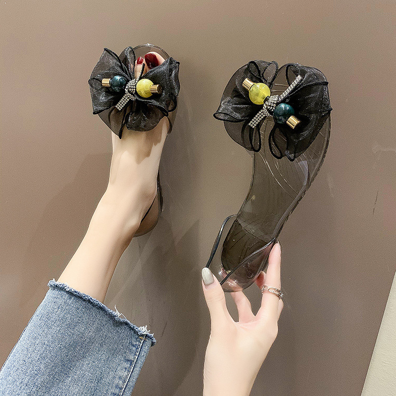 熱賣水晶果凍鞋(黑色 35碼-40碼)（下單後請聯絡客服確認發貨尺碼）
