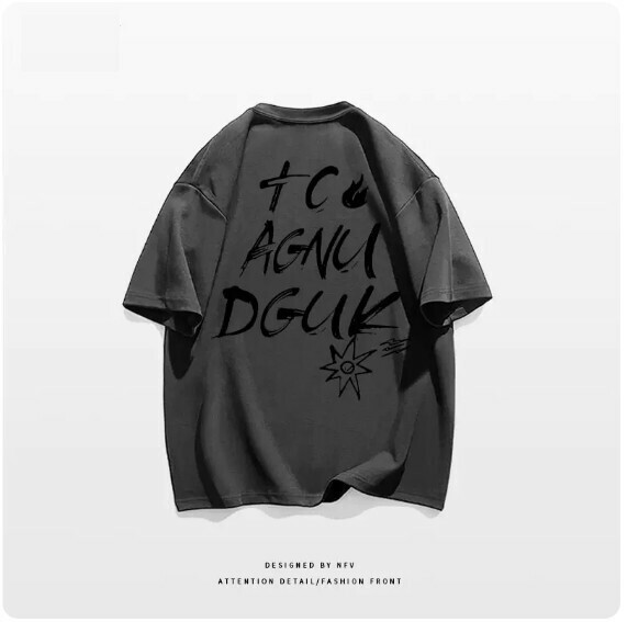 Crew neck T-shirt [M-3XL] [dark gray-220g] (contact customer service to confirm the shipping size after placing an order) 