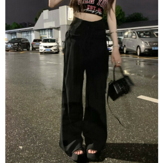 熱賣闊腿工裝休閒褲【黑色】【S-L碼】(下單後請聯絡客服確認發貨尺碼)