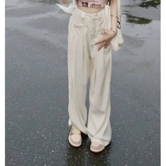 熱賣闊腿工裝休閒褲【杏色】【S-L碼】(下單後請聯絡客服確認發貨尺碼)