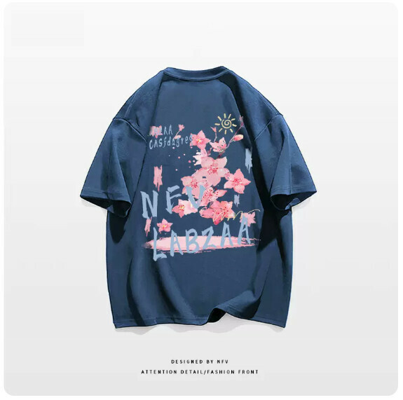 Crew neck T-shirt [M-3XL] [Haze Blue-220g] (contact customer service to confirm the shipping size after placing an order) 