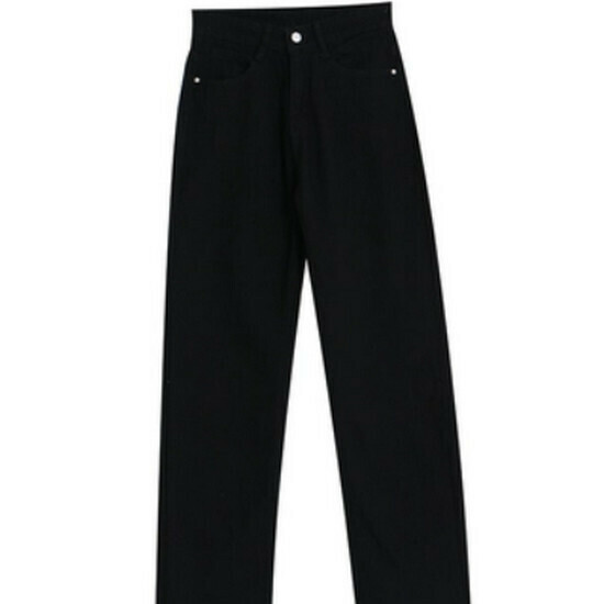 熱賣闊腿高腰牛仔褲【黑色】【S-2XL碼】(下單後請聯絡客服確認發貨尺碼)