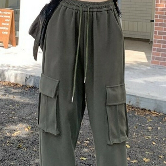 熱賣休閒工裝束腳褲【軍綠色】【S-2XL碼】(下單後請聯絡客服確認發貨尺碼)