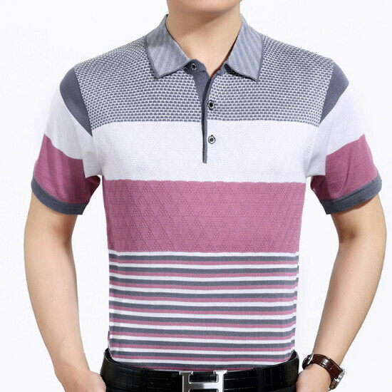 Lapel Short Sleeve T-Shirt [49-8311 Red] Size [M-3XL] [Contact Customer Service to Confirm Shipping Size After Placing an Order]