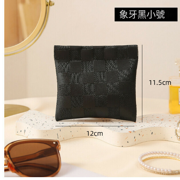 Hot Selling Portable Cosmetic Bag Coin Bag [Checkerboard [Black Small] Specifications [Automatic Closing]