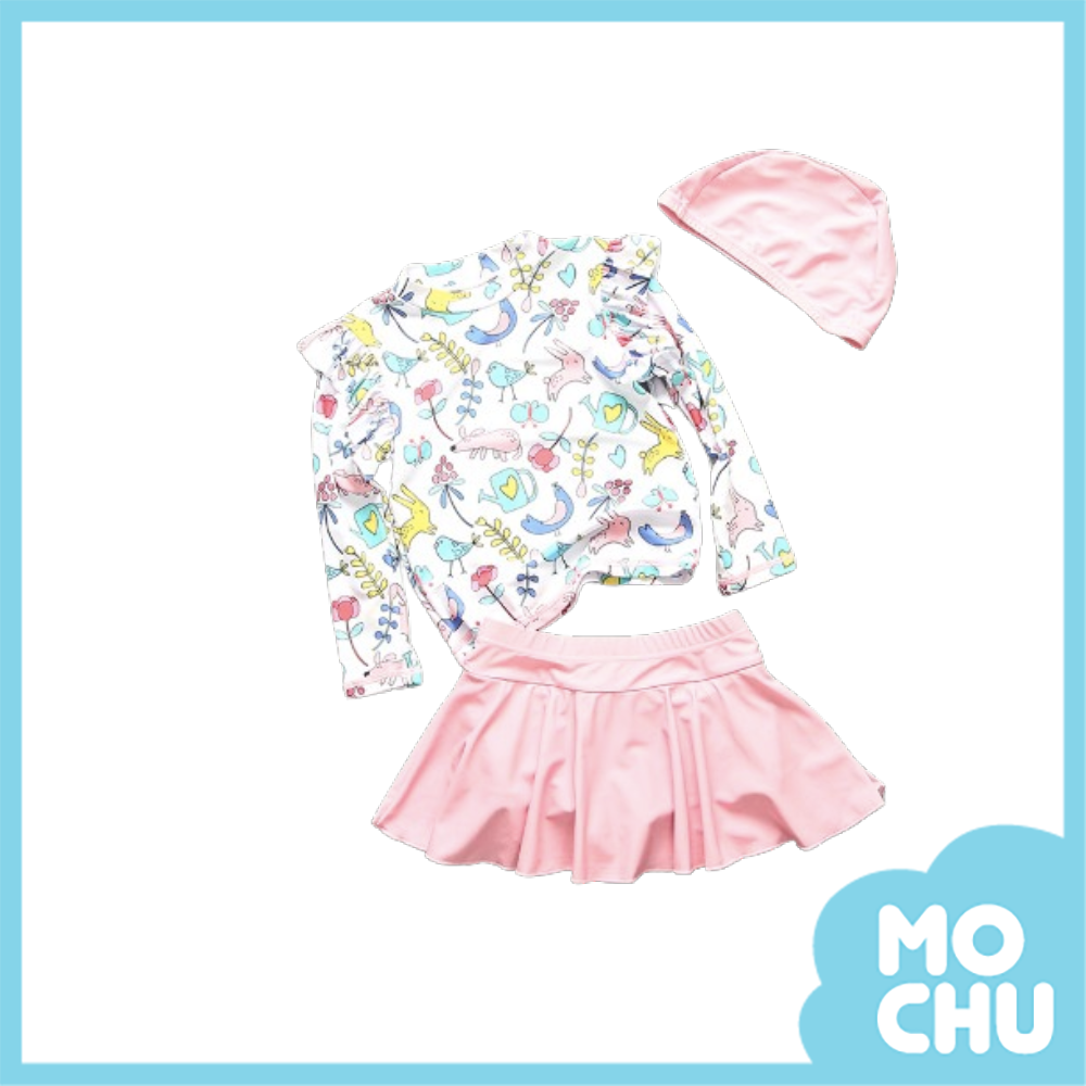 鳥語花香長袖兩件式泳裝