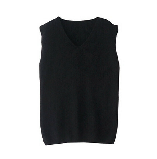 Hot selling mid-length knitted vest [black] [one size fits all]