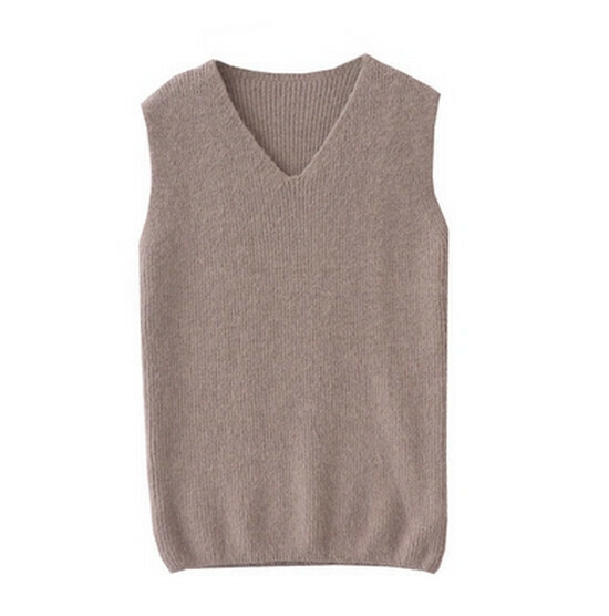 Hot selling mid-length knitted vest [brown] [one size fits all]