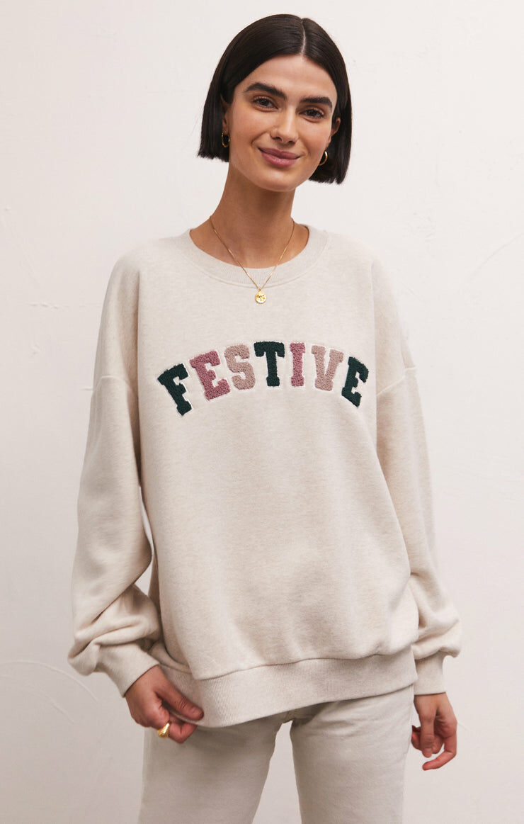 Festive Sweatshirt 米色衛衣