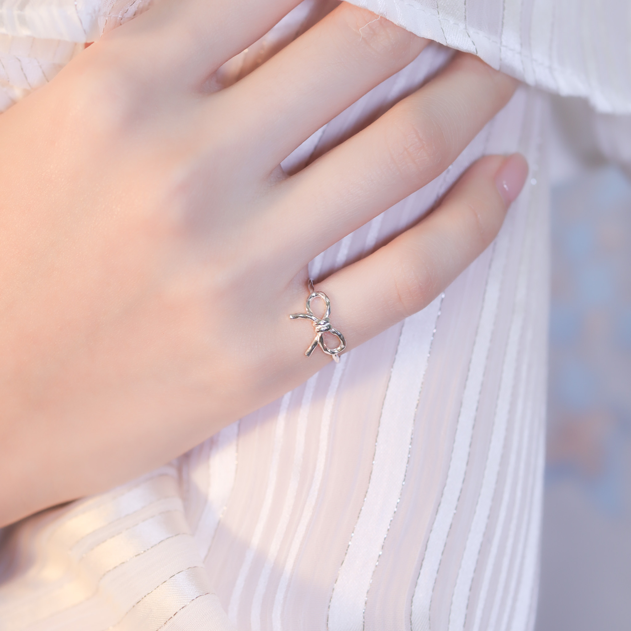 | 925 Silver・ White Gold | Bow Ring | RI0648 |