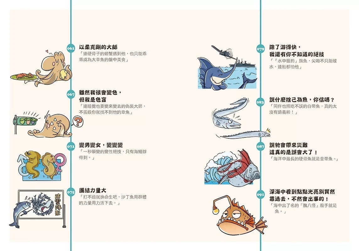 笑翻天1分鐘生物課(4)：【天上飛、海裡游的動物】哇～啦～啦(配漫畫真好)