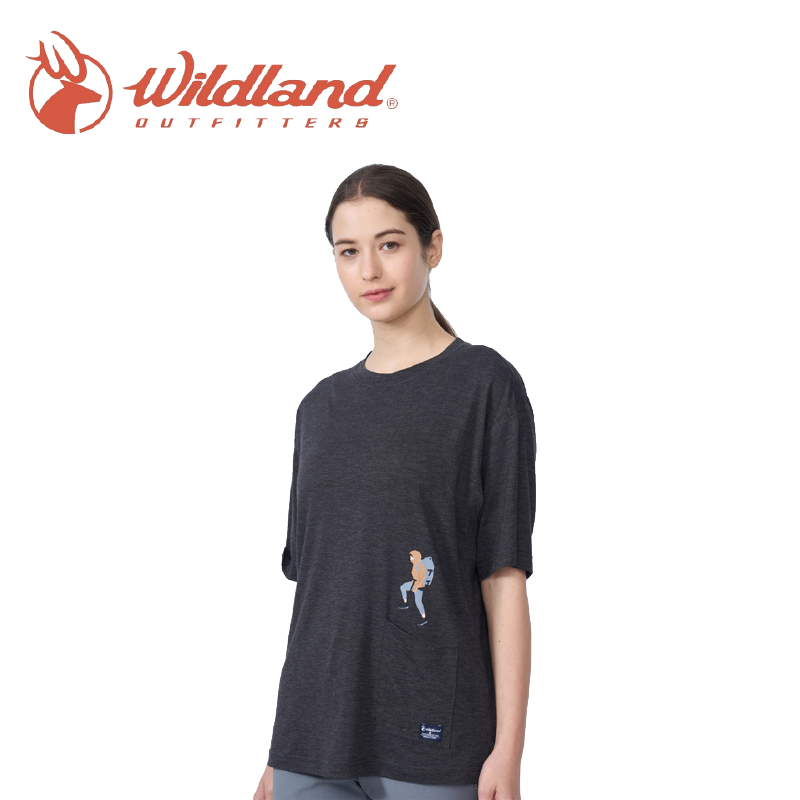 Wildland 荒野 山小人機能貼袋衣 中性款 (湖水映、深灰) 吸濕/排汗/透氣/抗UV 10WB01619