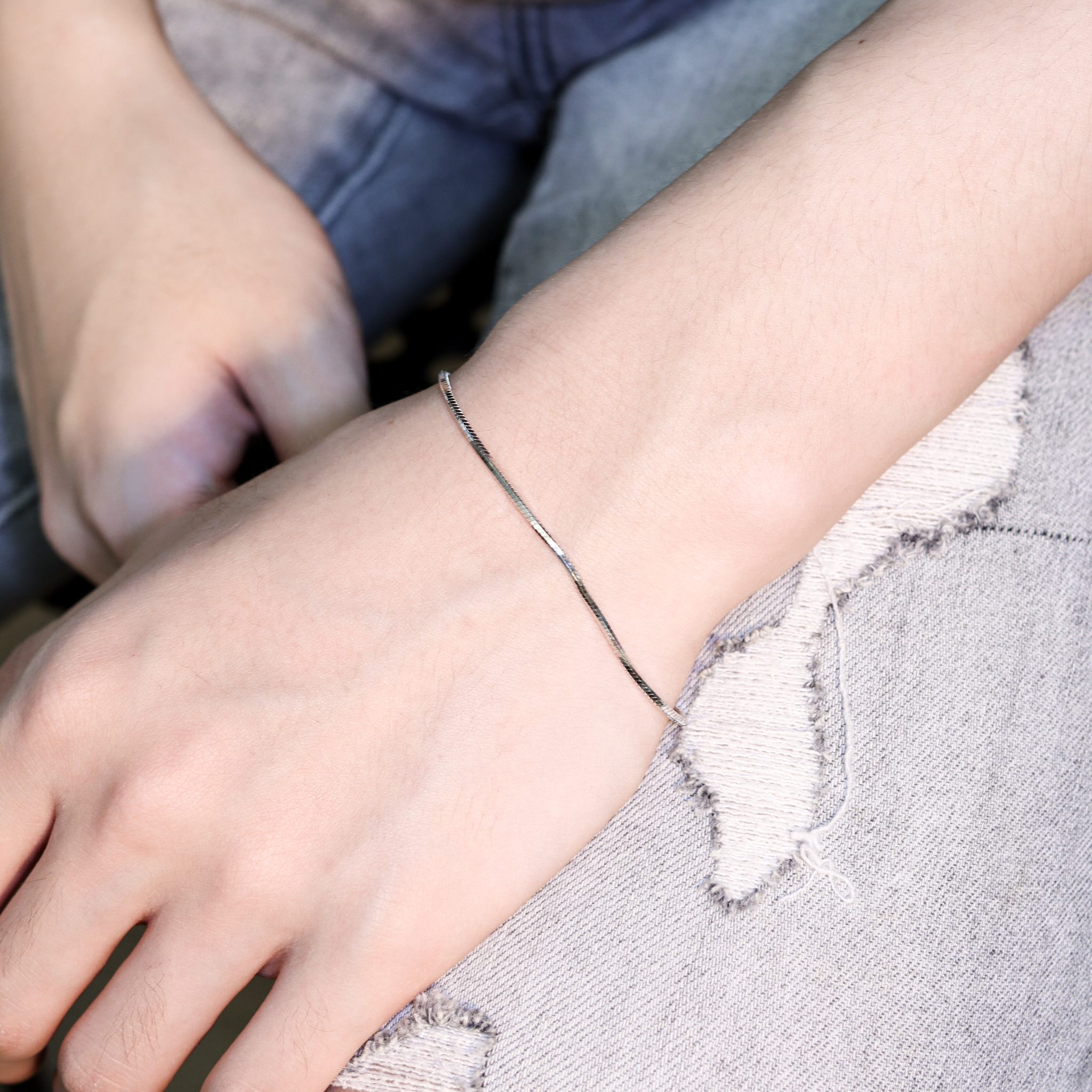 | 925 Silver・White Gold | Line Bracelet | BR1066 |