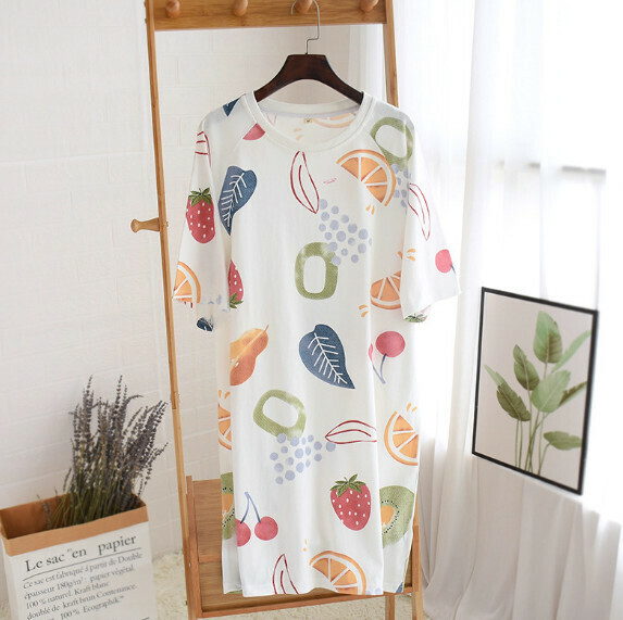 Spring and summer loose casual nightdress (colored fruits) [M-L size] [Contact customer service to confirm the shipping size after placing an order]