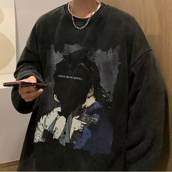 新款無帽衛衣男春秋（水洗黑【M_5XL碼】（下單後聯繫客服確認發貨尺碼）