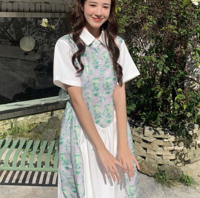 Hot selling floral patchwork dress [size S-L] (please contact customer service to confirm the delivery size after placing the order)