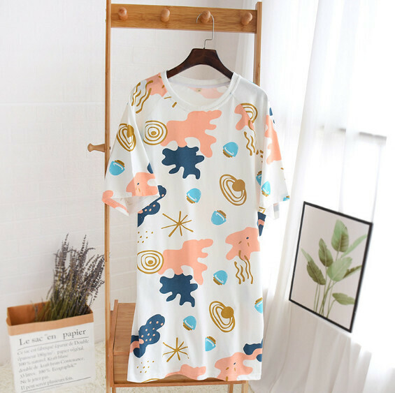 Spring and Summer Loose Casual Nightdress (Donut Dream) [M-L Size] [Contact Customer Service to Confirm Shipping Size After Placing an Order]