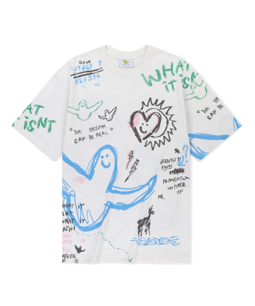 KR What it isn't Angel graffiti drawing short sleeve t-shirt