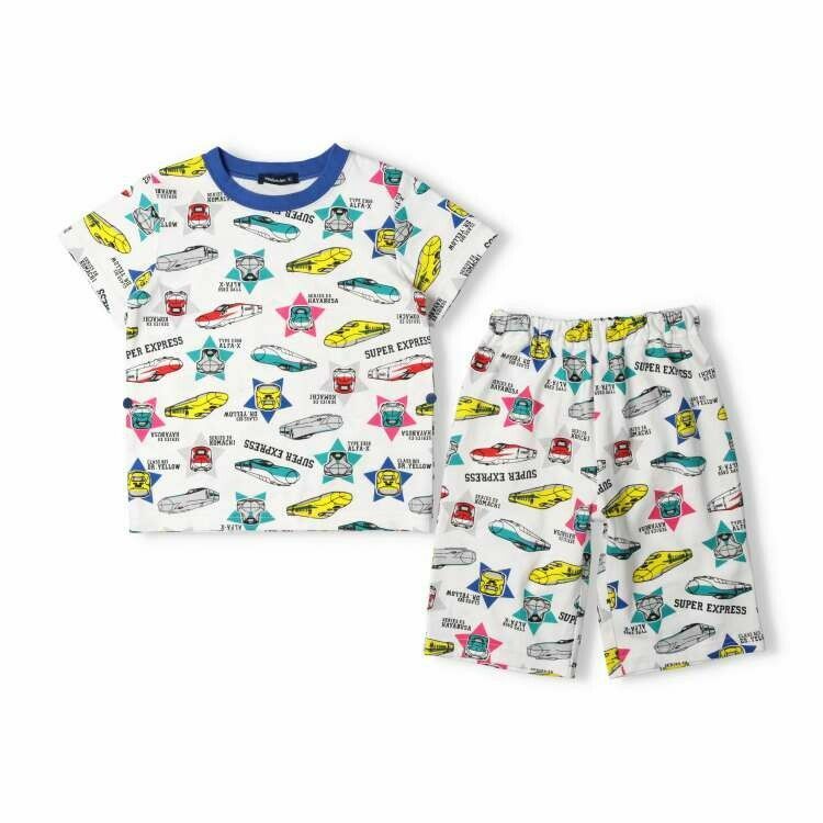 Moujonjon JR 新幹線列車全圖案短袖睡衣 B33799