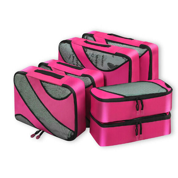 Hot Selling [Six-piece Set] Travel Storage Bag [Dark Rose Red]