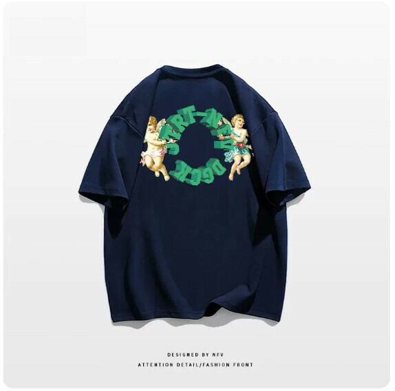 激抵圓領T恤【M-3XL】【藏青色】(下單後聯絡客服確認發貨尺碼) 