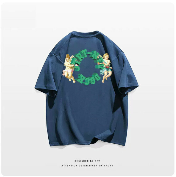 激抵圓領T恤【M-3XL】【霧霾藍】(下單後聯絡客服確認發貨尺碼) 