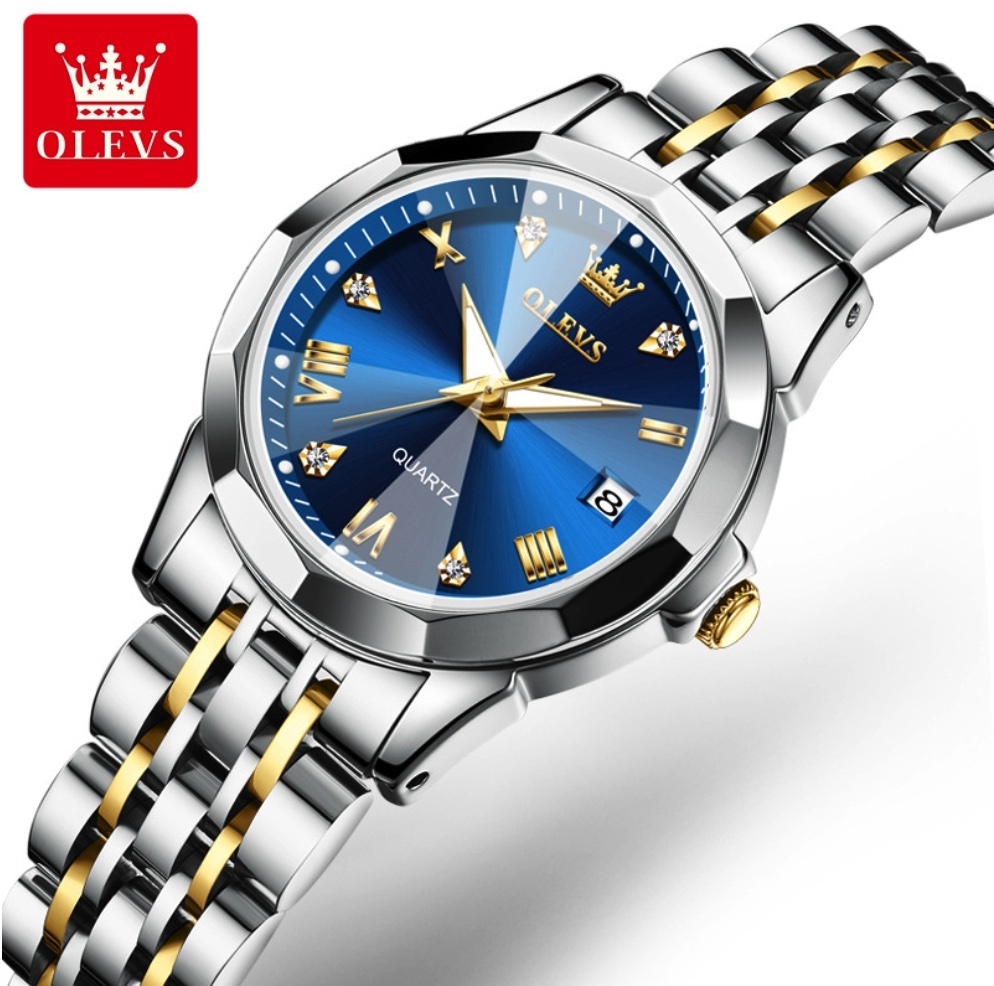 Hot Selling Oris Watches Niche Women's Quartz Watch (Blue Women's Watch Between Steel Bands)