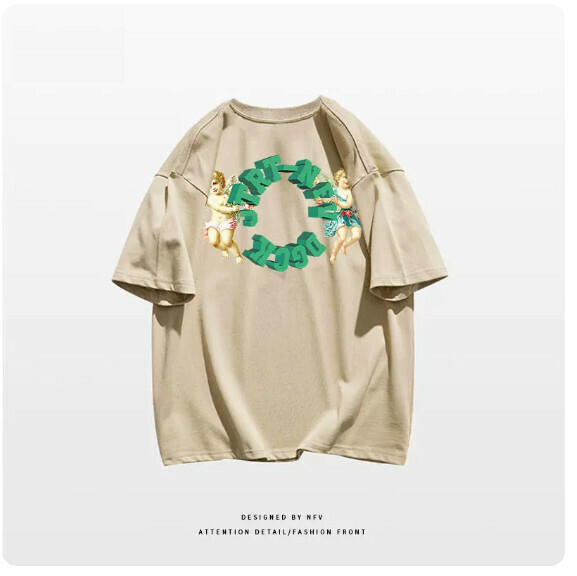 激抵圓領T恤【M-3XL】【卡其色】(下單後聯絡客服確認發貨尺碼) 