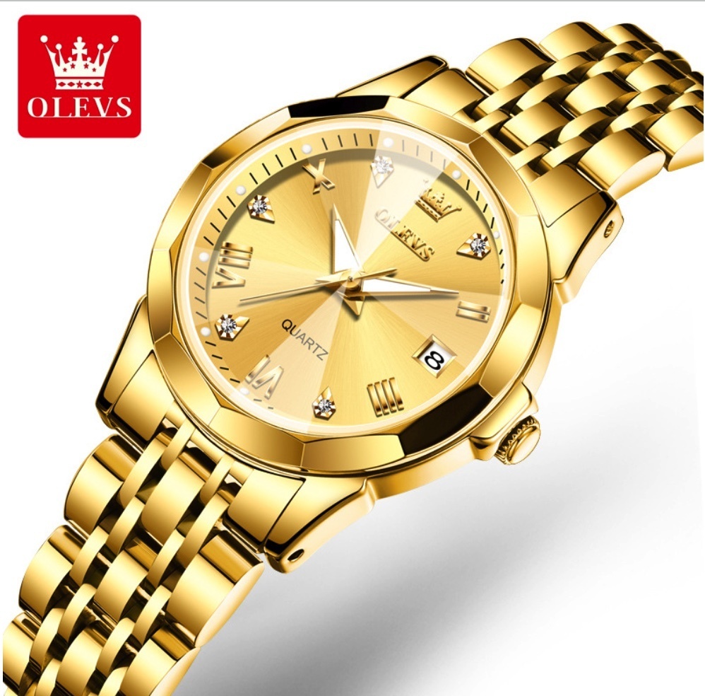 Hot selling Oris watches niche women's quartz watch (steel band full gold women's watch)