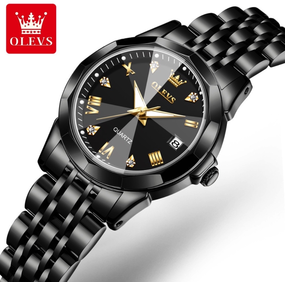 Hot selling Oris watches niche women's quartz watch (steel band all black women's watch)
