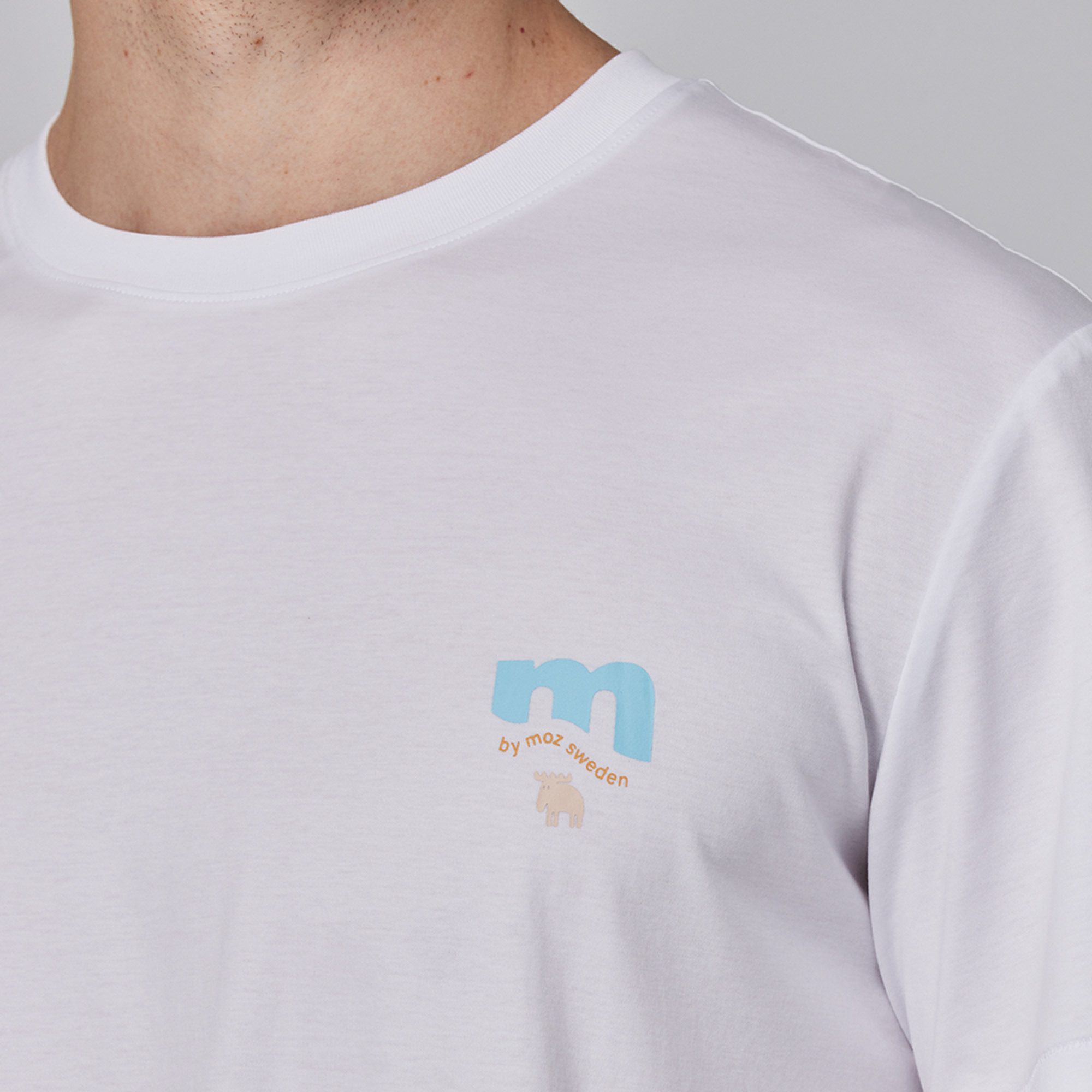 moz Sweden M-shaped moose comfortable glacier cotton 100% cotton cool stretch T-shirt - Navy (Asian version)