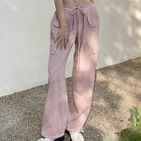 Hot selling casual trousers with lining [Pink] [Size/L] (please contact customer service to confirm the delivery size after placing the order)