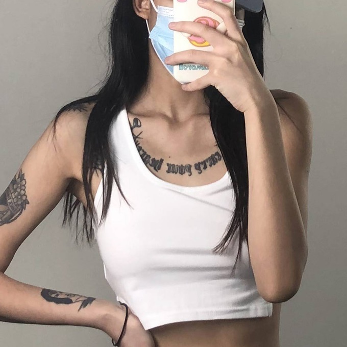 Hot selling pure cotton short navel top (white) (S/M size) (contact customer service after placing the order to confirm the delivery size)