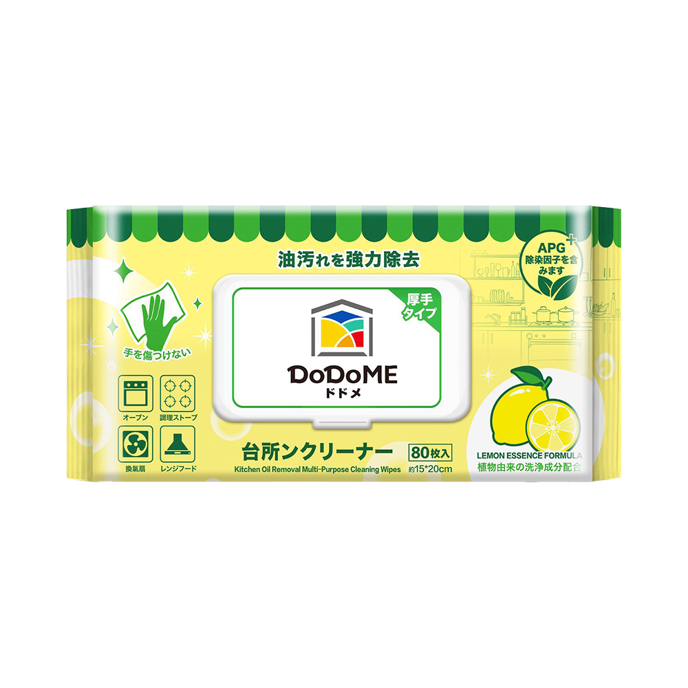 DoDoME 除油天王廚房萬用抹布 (檸檬精華配方) 80枚