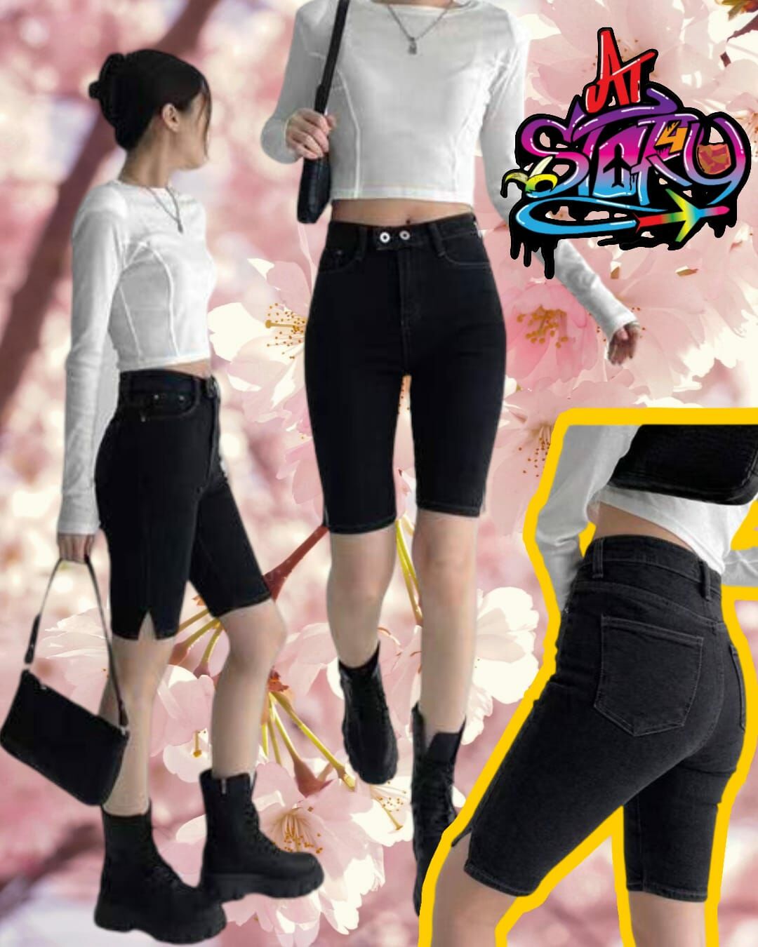 🇰🇷 韓國 開叉五分牛仔褲 (K5/F853)