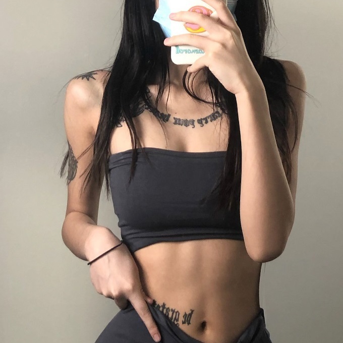Hot-selling double-layer elastic outer tube top (grey) (S/M size) (contact customer service after placing the order to confirm the delivery size)