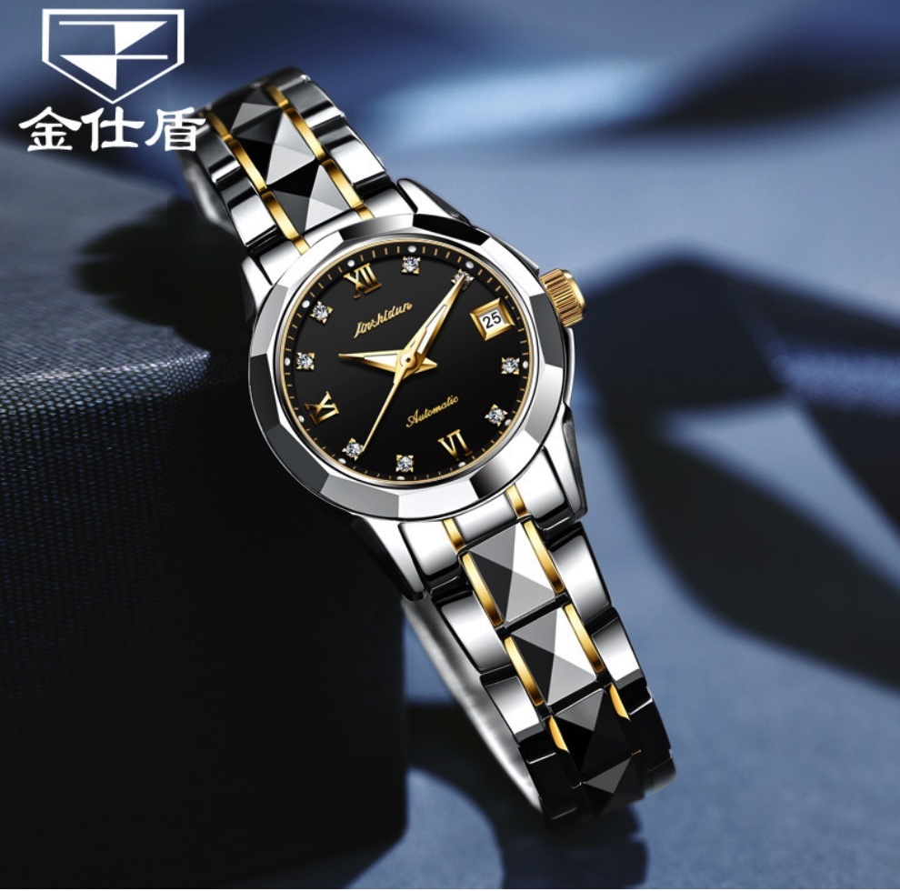 Hot Selling Oris Fully Automatic Mechanical Watch Waterproof Ladies Watch (Black Female Between Steel Bands)
