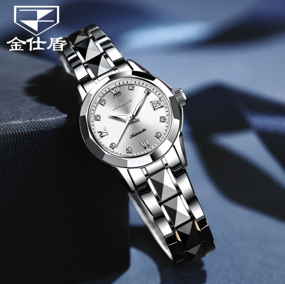Hot Selling Oris Fully Automatic Mechanical Watch Waterproof Women's Watch (Steel Strap White Women's)