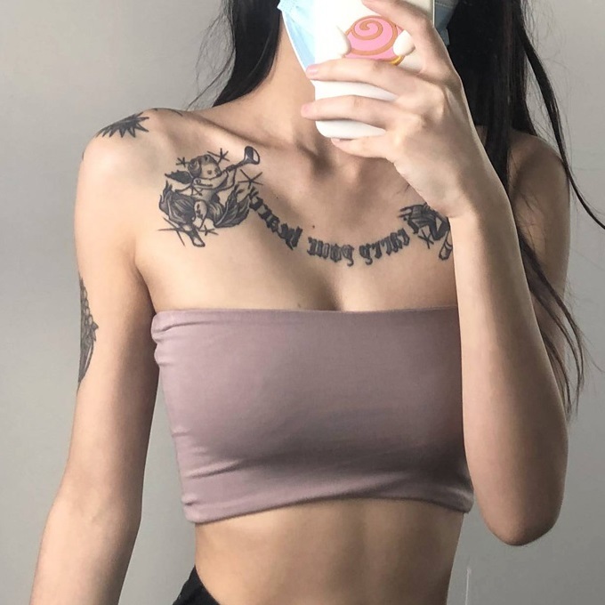 Hot-selling double-layer elastic outer tube top (khaki) (S/M size) (contact customer service after placing the order to confirm the delivery size)