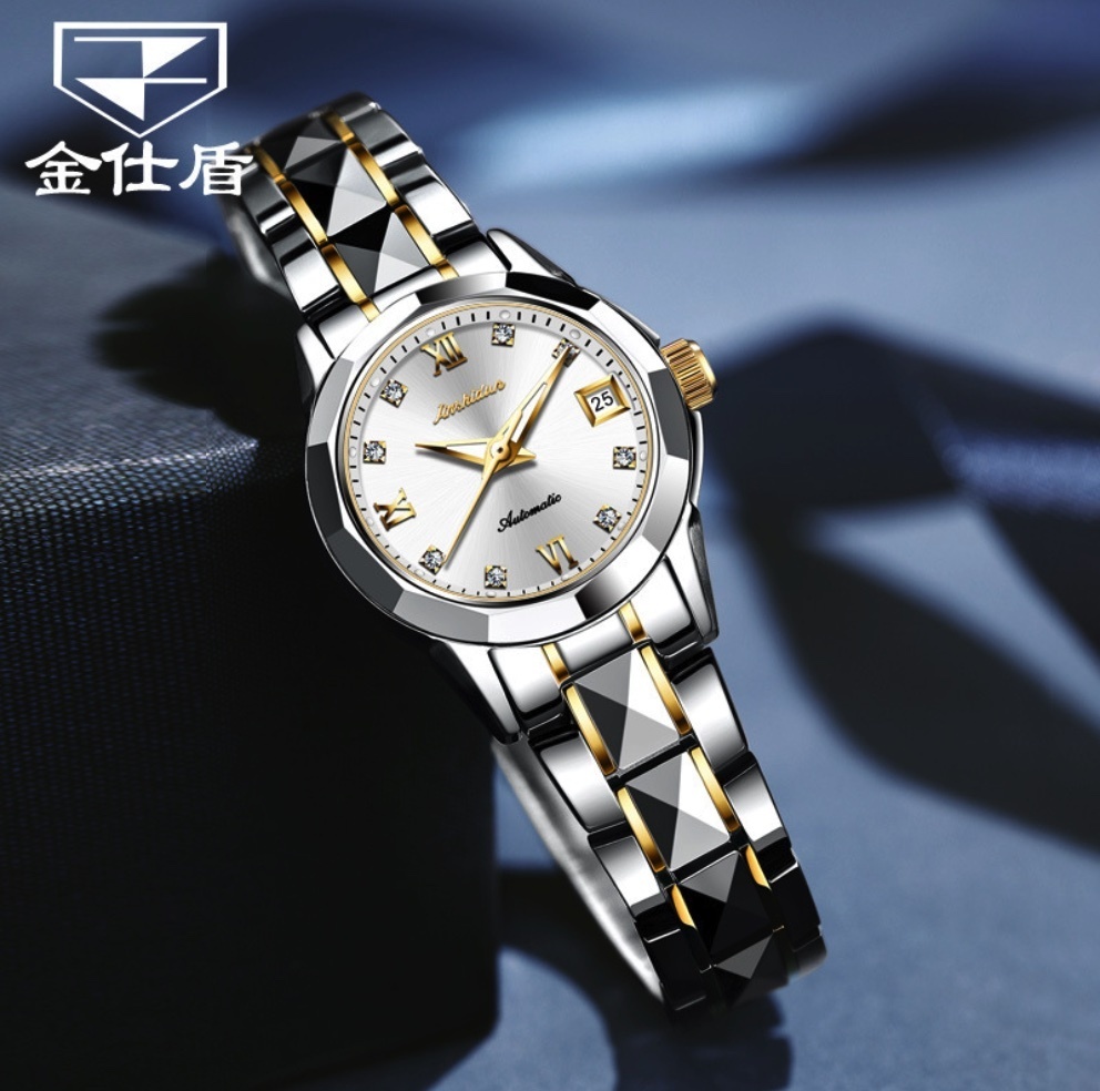 Hot Selling Oris Fully Automatic Mechanical Watch Waterproof Women's Watch (White Women's Steel Band)