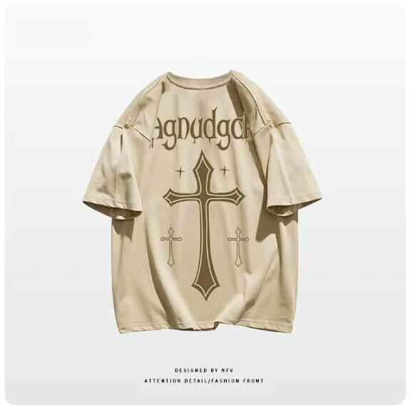 熱賣圓領T恤【M-3XL】【卡其色】(下單後聯絡客服確認發貨尺碼) 