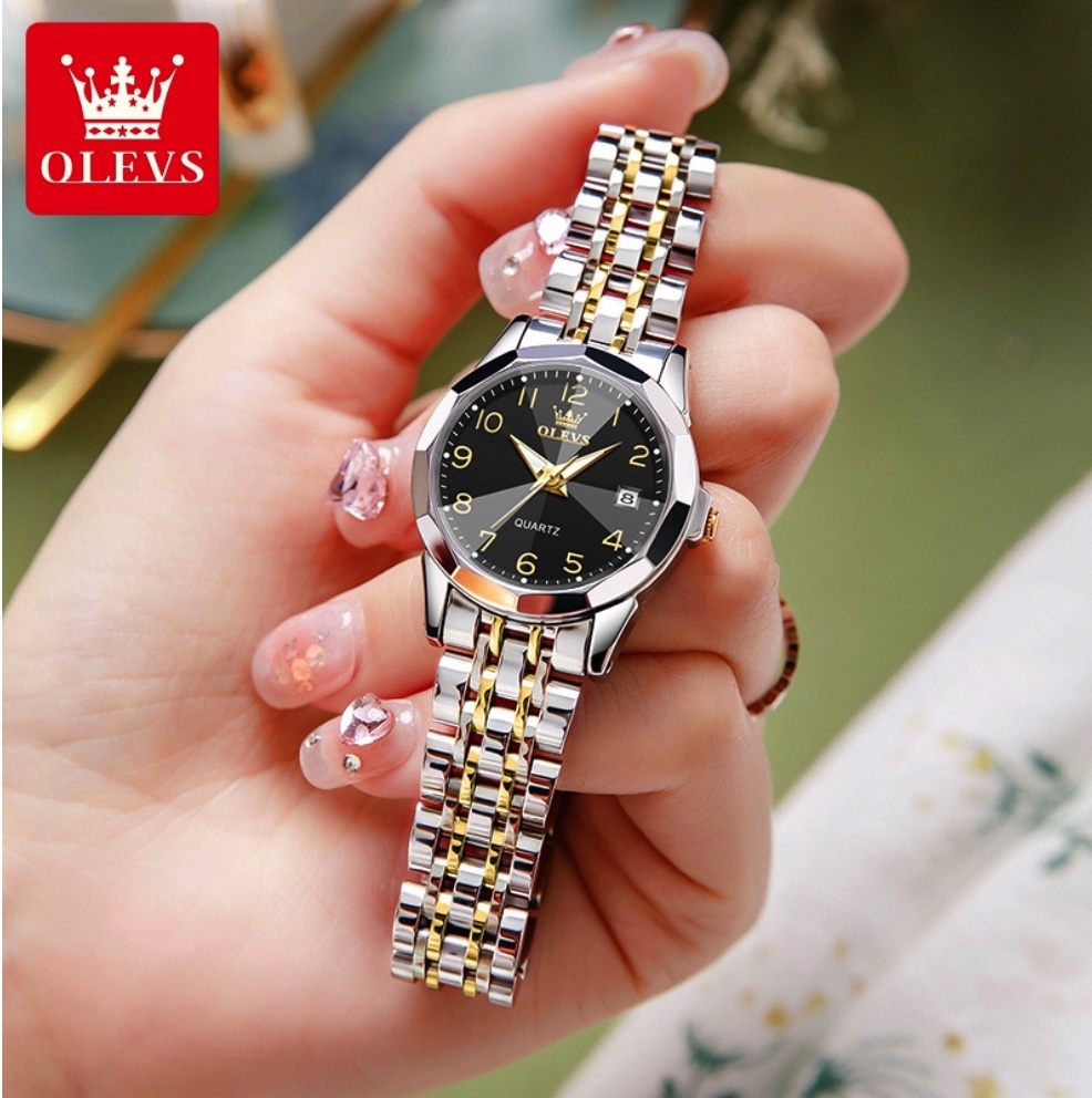 Hot Selling Oris Digital Dial Waterproof Women's Watch (Black Women's Steel Band)