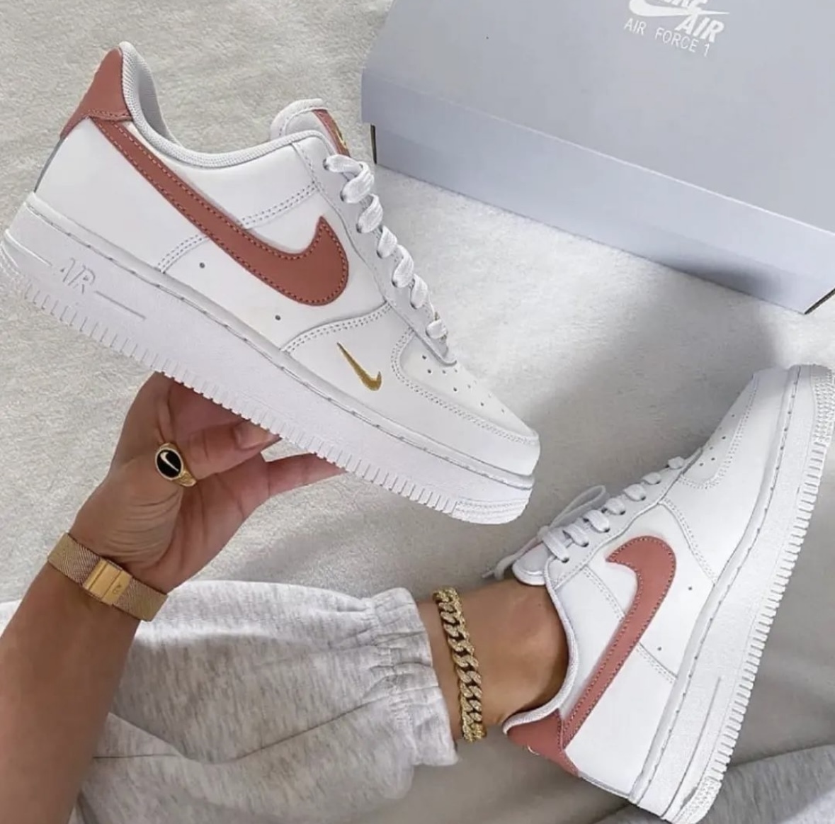 Nike Air Force 1 AF1 紅玫瑰小金勾 小金勾 皮革 女款 CZ0270-103/預購